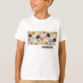 Sport SUPERSTAR Kind verjaardagsfeestje Kleurrijk T-shirt