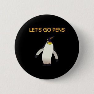 Sport T-shirt#39; s Lets Go Pens Grappige Hockey P Ronde Button 5,7 Cm