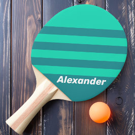 Sport Teal Beach Breeze Strepen met Naam Tafeltennisbatje