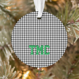 Sport Team Auto Racing INITIALEN Zwart Wit Check Ornament