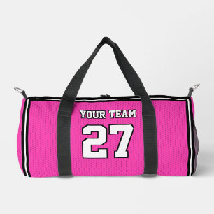 Sport Team Naam Nummer Roze Witte Dot Plunjezak