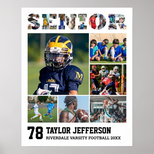 Sport Team Senior Night Player Fotocollage Poster (Voorkant)