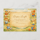 Sport Teddybeer Babyshower Luierspel Informatiekaartje (Voorkant)