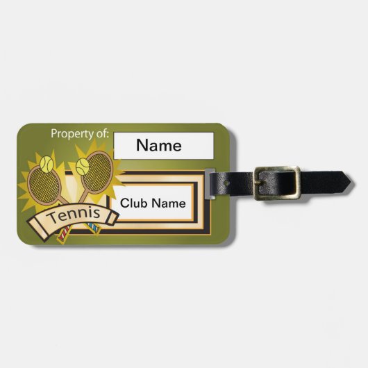 Sport Tennis Bagagelabel (Voorkant horizontaal)