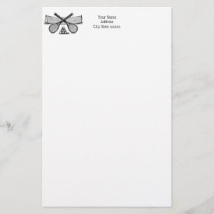 Sport Tennis Net, Crossed Racquets, Balls Briefpapier