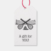 Sport  Tennis Net, Crossed Racquets, Balls Cadeaulabel (Voorkant)