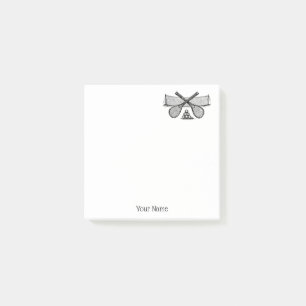 Sport Tennis Net, Crossed Racquets, Balls Post-it® Notes