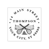 Sport  Tennis Net, Crossed Racquets, Balls Rubberstempel (Afrduk)