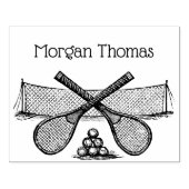 Sport  Tennis Net, Crossed Racquets, Balls Rubberstempel (Afrduk)