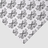 Sport Tennis Net, Crossed Racquets, Balls Tissuepapier (Detail)