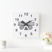 Sport  Tennis Net, Crossed Racquets, Balls Vierkante Klok (Huis)