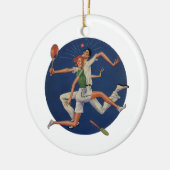 Sport, Tennis Spelt met Rackets Keramisch Ornament (Links)