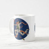  Sport, Tennis Spelt met Rackets Koffiemok (Voorkant links)