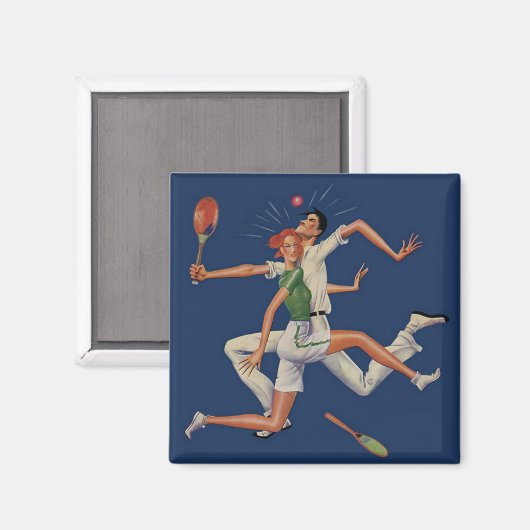 Sport, Tennis Spelt met Rackets Magneet (Voorkant / Achterkant)