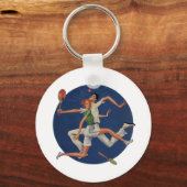 Sport, Tennis Spelt met Rackets Sleutelhanger (Voorkant)