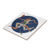  Sport, Tennis Spelt met Rackets Tegeltje (Zijkant)