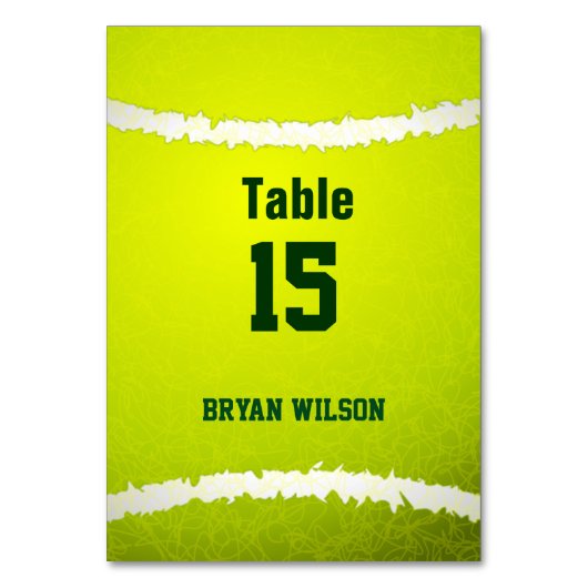 Sport Tennis thema Gepersonaliseerde tafelnummers (Voorkant)