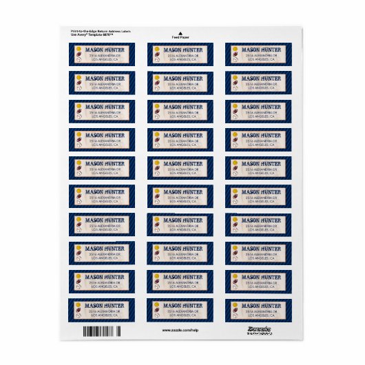 Sport Thema adres Mailing Labels (Full Sheet)