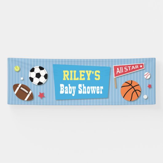 Sport Thema Baby Shower Banner (Horizontaal)