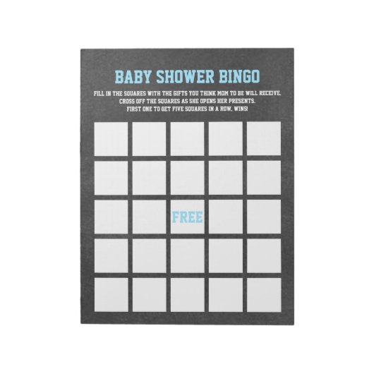 SPORT THEMA BABY SHOWER BINGO SPEL NOTITIEBLOK (Linkerzijde)