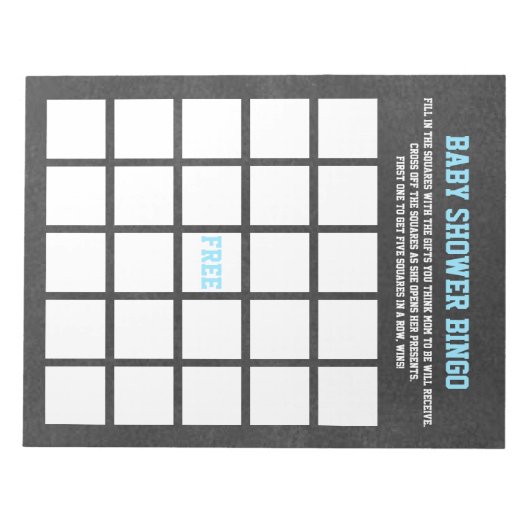 SPORT THEMA BABY SHOWER BINGO SPEL NOTITIEBLOK (Voorkant)