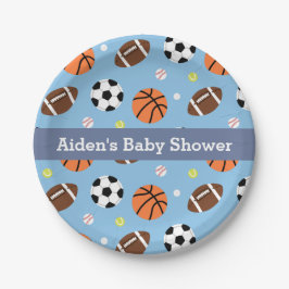 Sport Thema Baby Shower Feestbenodigdheden Papieren Bordje