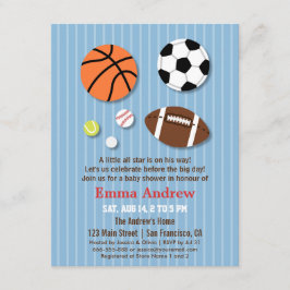 Sport Thema Baby Shower Uitnodigingen
