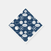 Sport thema ballen patroon zwart wit | KLEUR Servetten (Hoek)