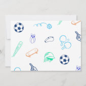 Sport Thema Jongens Modern Verjaardagsfeest Foto Bedankkaart (Achterkant)