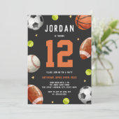 Sport Thema Jongens Modern Verjaardagsfeest Kaart (Staand voorkant)