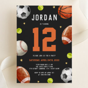 Sport Thema Jongens Modern Verjaardagsfeest Kaart