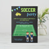 Sport Thema Jongens Voetbal Verjaardagsfeest Kaart (Staand voorkant)