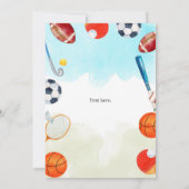 Sport Thema Kids Verjaardagsfeestje Kaart (Achterkant)