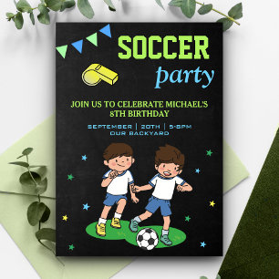 Sport Thema Kinderen Voetbal Verjaardagsfeestje Kaart