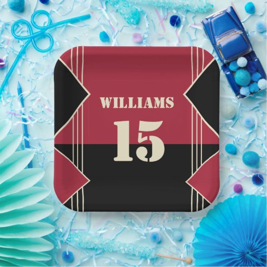 Sport Thema Papier Bord met Naam en Nummer (Feest)