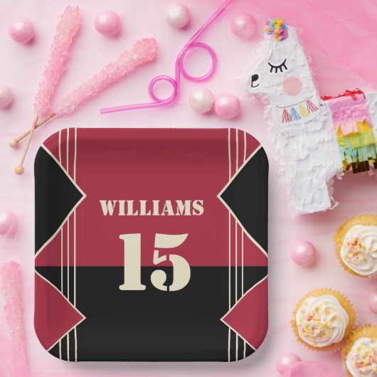 Sport Thema Papier Bord met Naam en Nummer (Feest)