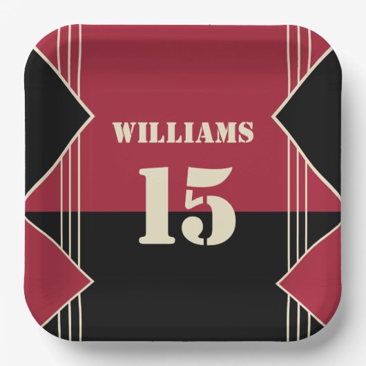 Sport Thema Papier Bord met Naam en Nummer (Voorkant)