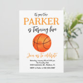 Sport Thema Spel Basketbal Witte Verjaardag Kaart (Staand voorkant)