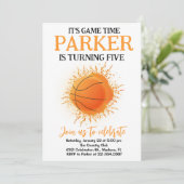 Sport Thema Spel Basketbal Witte Verjaardag Kaart (Staand voorkant)