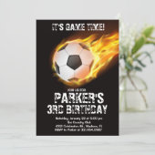 Sport Thema Spel Vuur Voetbal Verjaardag Kaart (Staand voorkant)