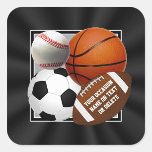 Sport Thema Stickers voor gunsten, enveloppen, enz