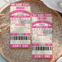 Sport Thema Ticket Verjaardagsuitnodiging