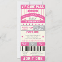Sport Thema Ticket Verjaardagsuitnodiging