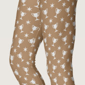 Sport thema trofee sterren symbool patroon bruin leggings