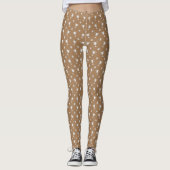 Sport thema trofee sterren symbool patroon bruin leggings (Voorkant)