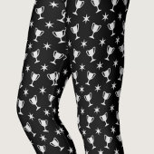 Sport thema trofee sterren symbool patroon zwart leggings