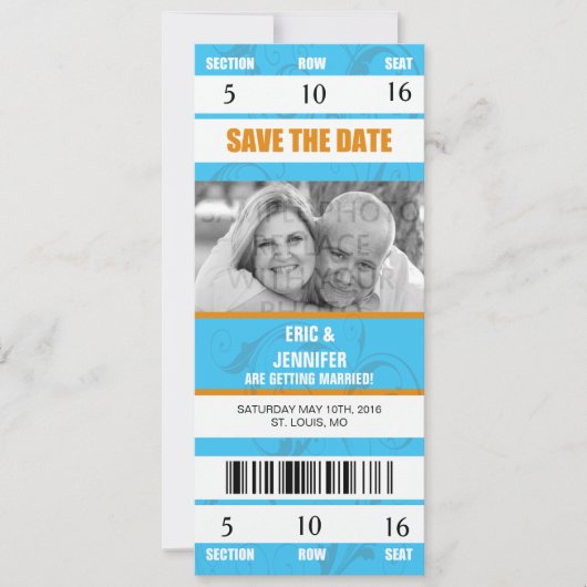 SPORT THEMA TROUWKAART/ SAVE THE DATE KAART (Voorkant)