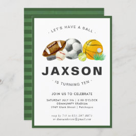 Sport Thema Verjaardagsfeestuitnodiging Kaart