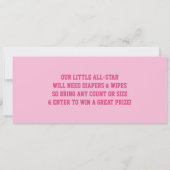 Sport Ticket Baby shower Uitnodigen, Roze Cheerlea Kaart (Achterkant)