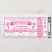 Sport Ticket Baby shower Uitnodigen, Roze Cheerlea Kaart (Voorkant)